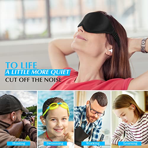 Silicone Earplugs - Ultra Soft Foam Earplugs - Sleep Eye Mask for Men Women, Upgraded 3D Hollowed Design, Value Pack–for Sleeping, Snoring, Travel, Airplanes, Shift Work，32dB Highest NRR - view 4