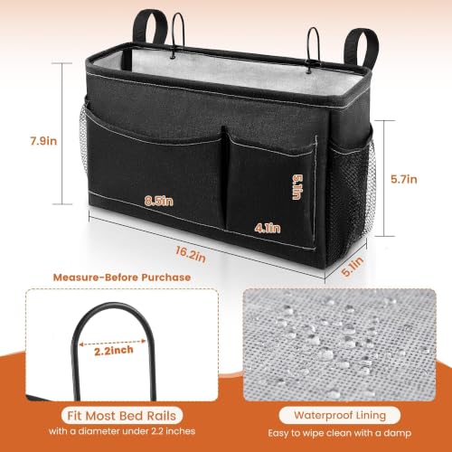 Bedside Caddy for Dorm Bed, Bedside Storage Bag Hanging Organizer - view 2