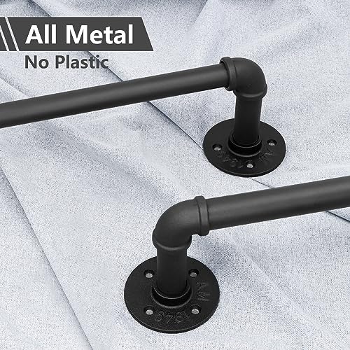 Industrial Blackout Curtain Rod, 34-48 Inch, 1 Inch Diameter, Heavy Duty, Adjustable, Wrap Around, Black - view 3