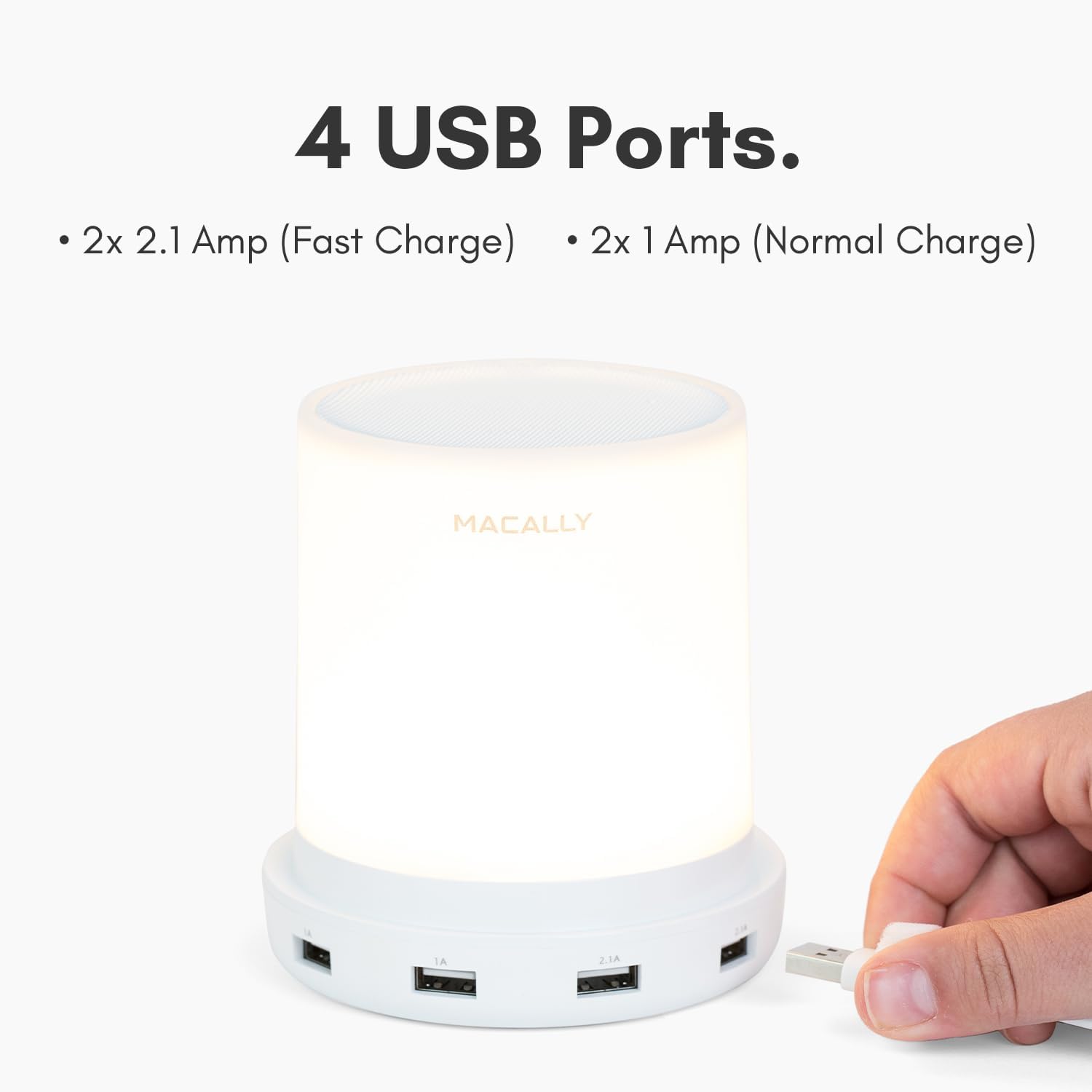 Small touch lamps for nightstand - bedside lamp with USB port - 3 way dimmable short table lamp for small spaces - use as night light and charger in bedroom - view 3