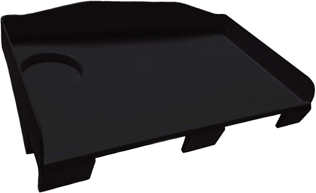 Bedside shelf for bed, college dorm room, bunk bed shelf/caddy for top bunk, clip on nightstand tray with cord and cup holder for table storage (Black) - view 7