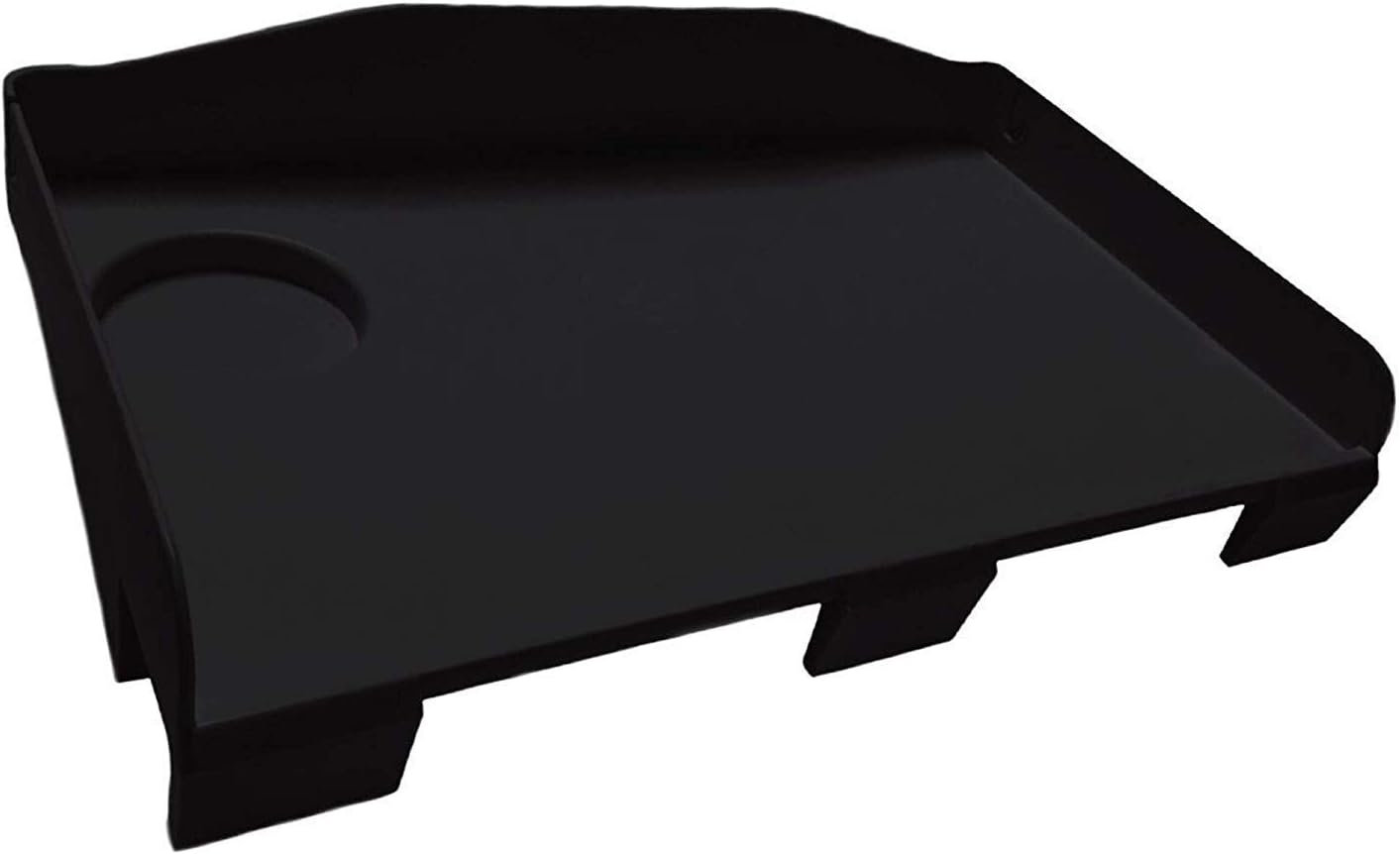 Bedside shelf for bed, college dorm room, bunk bed shelf/caddy for top bunk, clip on nightstand tray with cord and cup holder for table storage (Black) - view 7