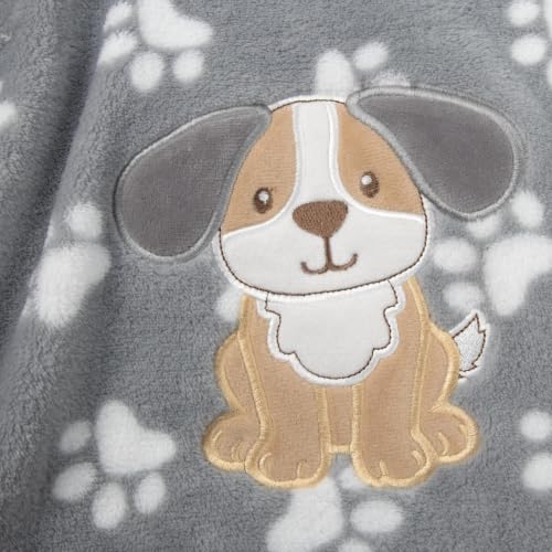 2 Pack Embroidered Playful Soft Plush Fleece Throw Blankets for Newborns, Infants, Toddlers for Sleep, Cuddling, Swaddling (Puppies, 40”x 30" W) - view 5