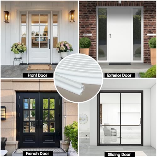 Extra Wide Kerf Door Weatherstripping for Door Frame Seal,New Upgrape V-Shaped Front Door Weather Stripping,Thicken Exterior Door Weatherstrip for Large Gap,White Soundproof Insulation Strip 26Ft - view 7