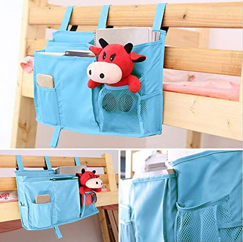 Bedside Caddy Hanging Organizer Storage Bag Pocket for Bunk and Hospital Beds, College Dorm Rooms, Baby Bed Rails, Camp - 4 Pockets and 2 Hooks - view 3