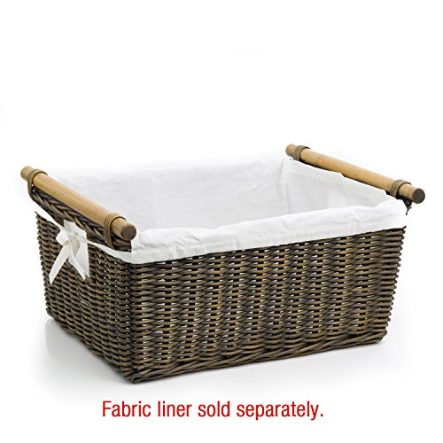 Pole Handle Wicker Storage Basket, M, Walnut Brown - view 2