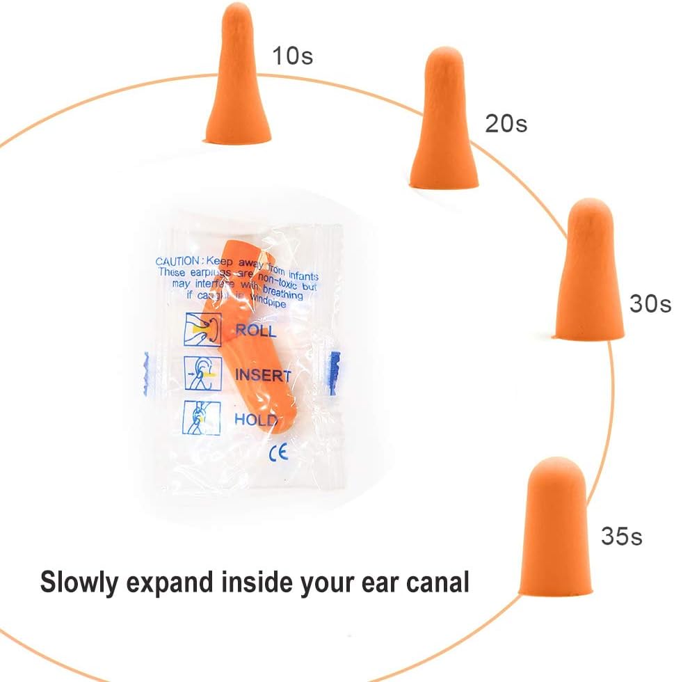 Quality foam earplugs 200 pair - 32dB noise cancelling soft high decibel ear plugs for noise reduction ear protection construction loud music shooting guns work safety hearing protection ear plugs - view 3