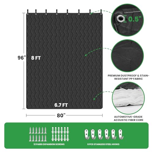 Sound Dampening Blanket for Doorways & Studios, 2 Pcs, 96" L x 80" W - view 7