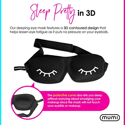 Sweet Dreams Kit - 3D Memory Foam Sleeping Mask with Adjustable Strap - Blocks Light Effectively - Includes Ear Plugs and Case - view 2