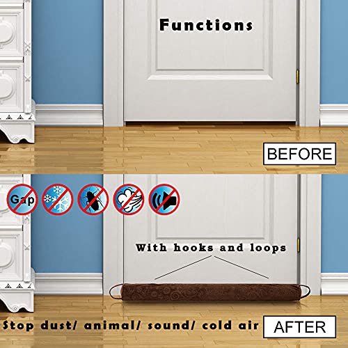 Weighted Door Draft Stoppe 36 Inch, Chocolate Brown Draft Blocker Insulator Door Sweep Weather Stripping Noise Stopper Heavy Duty Under Door Guard Windproof - view 5