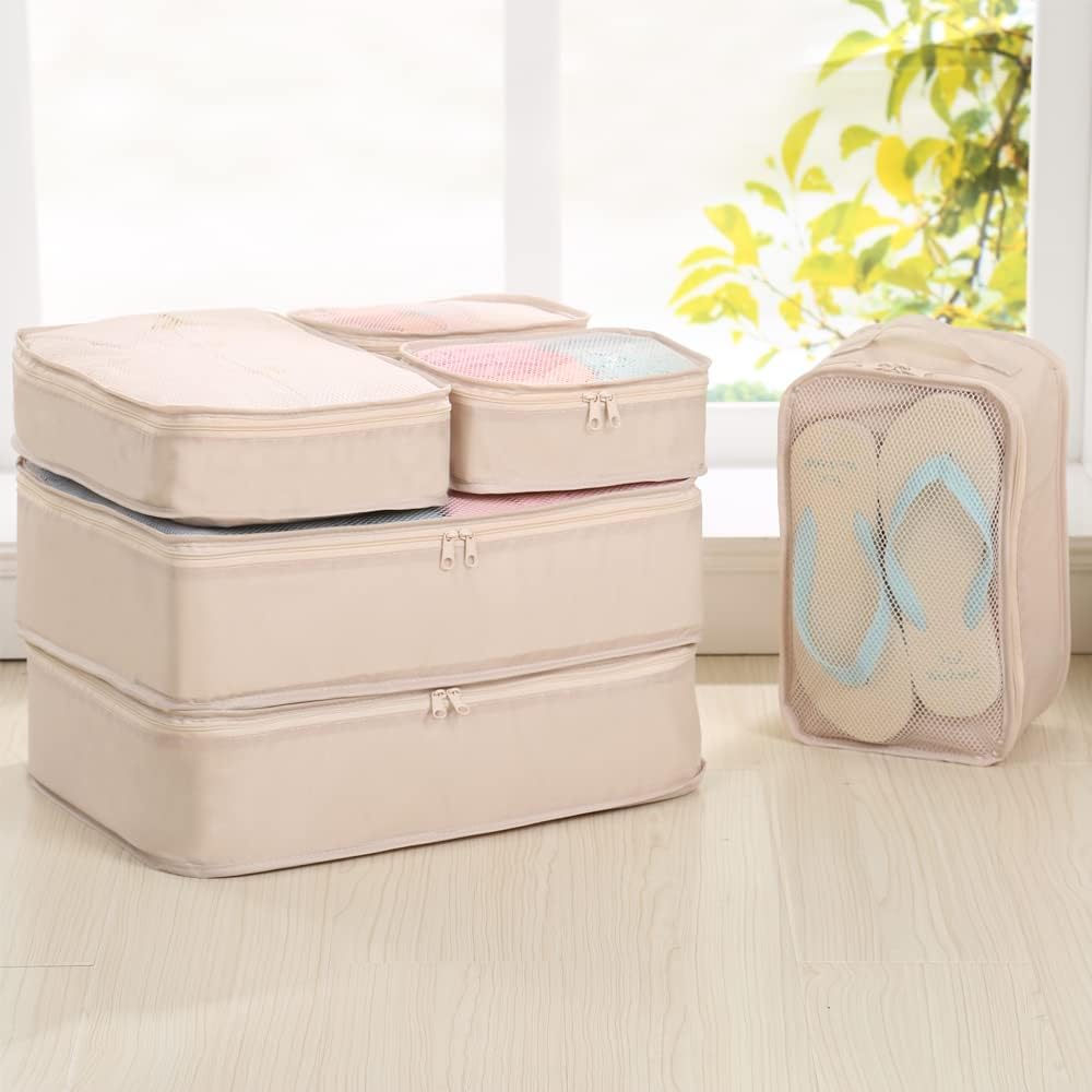 Travel packing cubes, luggage organizers with shoe bag - view 6