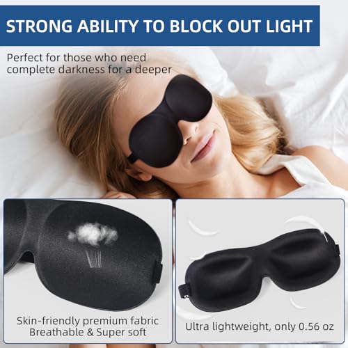 4-Pack Eye Masks for Sleep with Adjustable Strap Comfortable Sleep Masks for Women and Man Night Sleep, Travel, Nap Gery - view 5