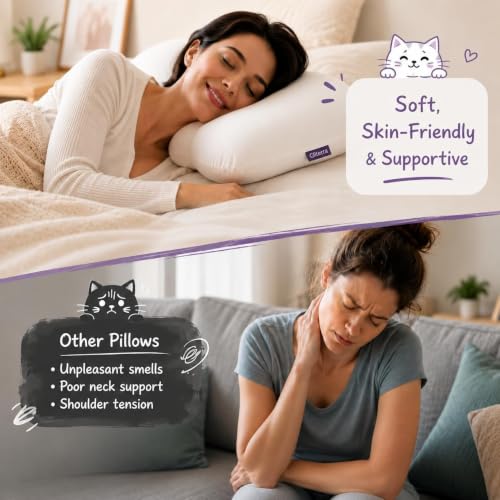Travel Memory Foam Neck Pillow – Compact Deep Sleep Pillow for Side & Back Sleepers, Portable for Hotels, Camping, On-The-Go, with Yellow Storage Bag - view 6