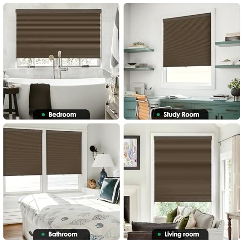 No Drill Cordless Cellular Shades, 25" W x 48" H, Dark Coffee - view 5
