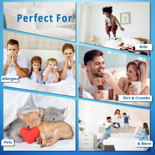 100% Cotton Pillow Protector Standard Size, Zippered Allergy Pillow Cover - view 5