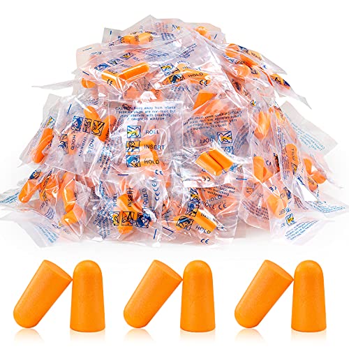 100 Pairs Orange Foam Ear Plugs for Sleeping, 33dB NRR Noise Reduction