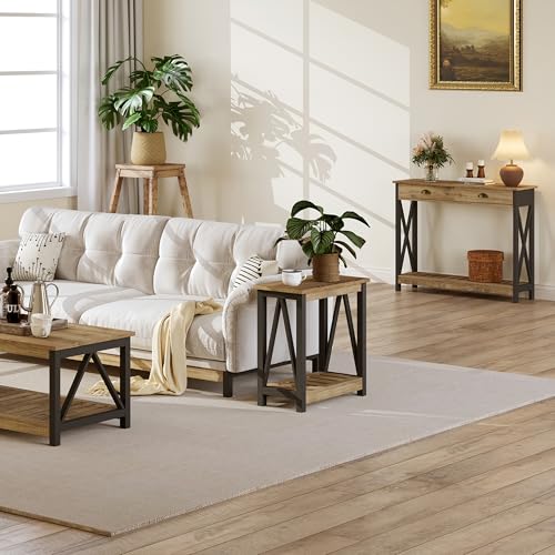 Farmhouse End Table Set of 2,Narrow Side Table - view 2