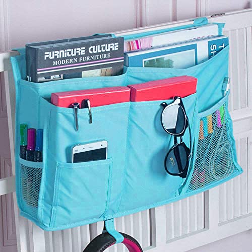 Bedside Caddy Hanging Organizer Storage Bag Pocket for Bunk and Hospital Beds, College Dorm Rooms, Baby Bed Rails, Camp - 4 Pockets and 2 Hooks - view 5
