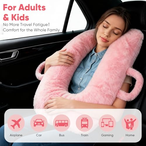Car Pillow for Kids, Removable, Washable Pillowcases and Pillow Inserts(The only Upgrade on the Market),Travel Pillow for Car Sleeping(Pink) - view 5