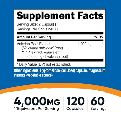 Valerian Root Extract 120 Capsules for 60 Servings Per Bottle - view 2