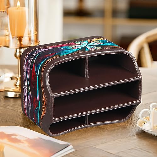 360° Rotating Remote Control Holder, PU Leather TV Remote Caddy, Pen Holder - view 3