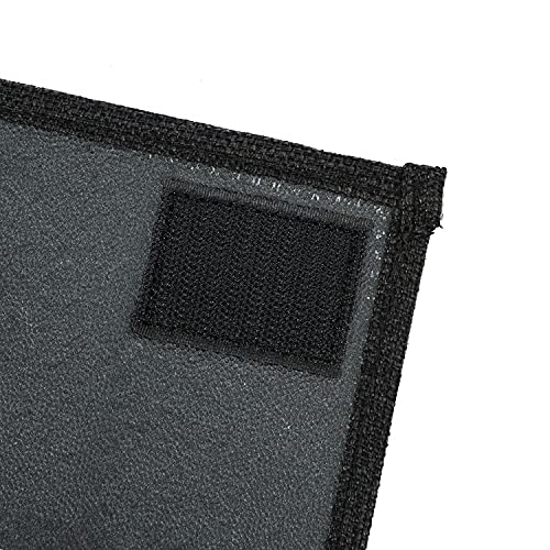 Linen 5 Pockets Bedside Caddy, Bedside Storage Organizer with Water Bottle Holder for Magazine, Remotes, Phone (Black) - view 5