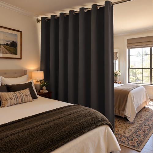 Room Divider Curtains 84 Inches Long Blackout Curtain 1 Panel- Grey