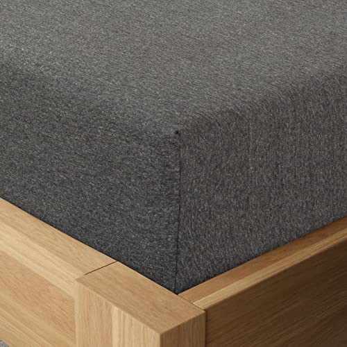 Road Trip America Jersey Knit Sheet Set - 3 Pieces Twin Cotton Sheets Set - Soft Cozy Stretchy Knit Bed Linen (Dark Grey, Twin) - view 5