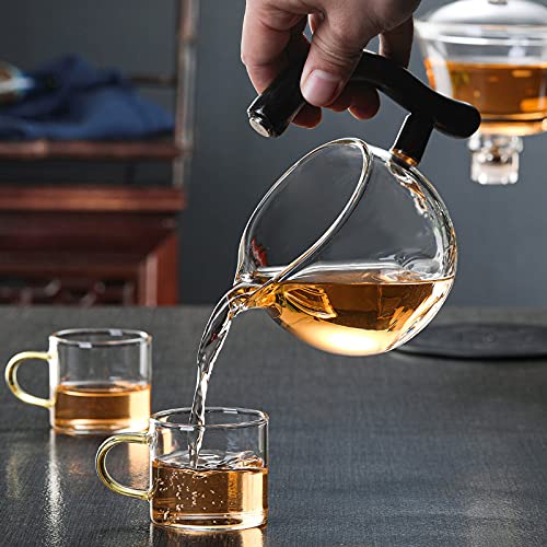 Lazy Kungfu Glass Tea Set Semi Automatic Drip Rotating with Infuser Glass Teapot Set (6 cups) - view 5