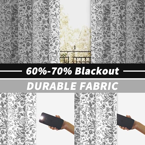 Julia Blackout Curtains Grommet 2 Panels, W52xL96, Gray - view 2