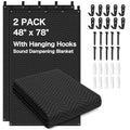 2-Pack Sound Dampening Moving Blankets, 48 x 78 in, 5 Hooks Included