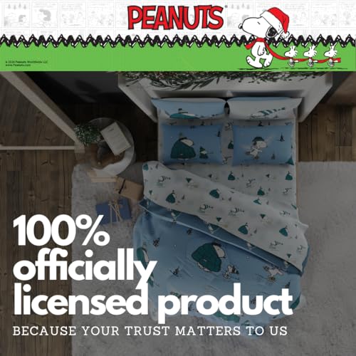 Collectibles Peanuts Snoopy Puffer Holiday & Christmas Bedding Super Soft Comforter and Sheet Set with Sham, 7 Piece Full Size (Officially Licensed Product) - view 6