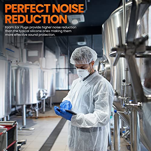 Metal Detectable Foam Earplugs 100 Pair - NRR 32dB with Detectable String - Noise Cancelling, Sound Blocking, Disposable, Corded Earplugs Bulk for Food Services, Industry, Pharmaceutical, Pulp & Paper - view 4