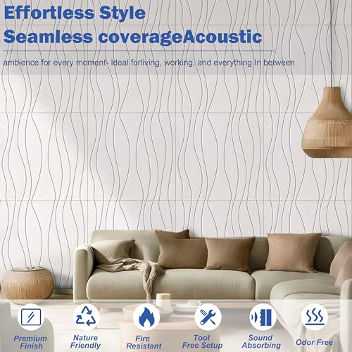 Waves Acoustical Wall Panel Sound Absorbing Panel Noise Reducing for Wall - view 4