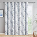 100% Blackout Blue Grey Tree Branch Curtains 84 Inch 1 Panel