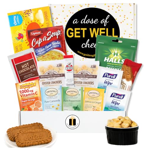 Get Well Soon Care Package with Soup, Herbal Tea, Cocoa & Comfort Snacks