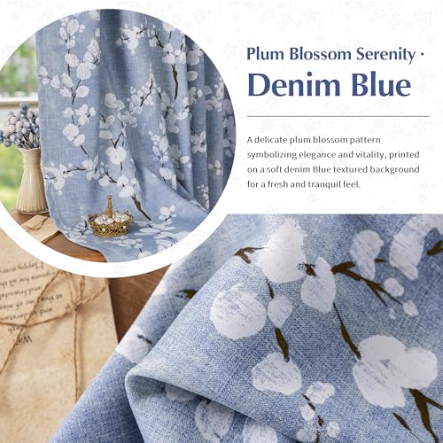 Blue Blackout Floral Curtains, Bedroom, 100X84 Inches, 1 Panel - view 4
