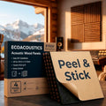 4-Pack Peel & Stick Studio-Grade Acoustic Wood Wall Panels 24x24x1" | Mocha