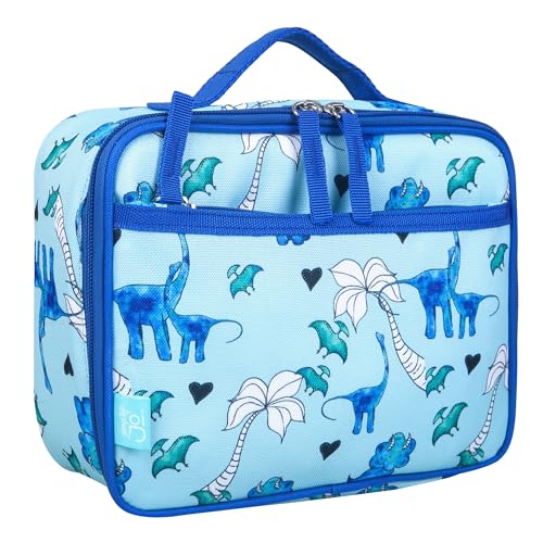 JumpOff Jo Insulated Lunch Box – Keeps Food Hot or Cold, BPA-Free with Mesh Pockets & Easy-Clean Lining – Ideal for School, Travel & Daycare - Blue Dino