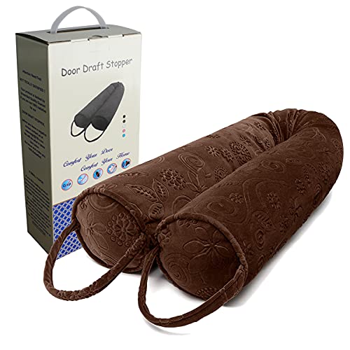 Weighted Door Draft Stoppe 36 Inch, Chocolate Brown Draft Blocker Insulator Door Sweep Weather Stripping Noise Stopper Heavy Duty Under Door Guard Windproof