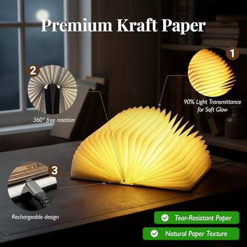 Dragon Book Lamp Dragon Night Light, 3 Colors Book Lover Gift for Teens - view 6