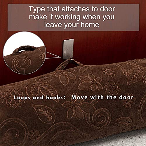 Weighted Door Draft Stoppe 36 Inch, Chocolate Brown Draft Blocker Insulator Door Sweep Weather Stripping Noise Stopper Heavy Duty Under Door Guard Windproof - view 7