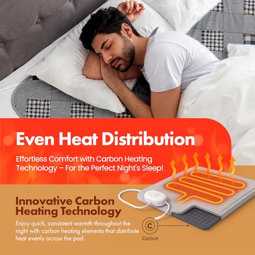 GML Bedding Heated Mattress Pad Toppers – Electric Bed Warmer with Smart Controller, Waterproof Quilted Layer, Adjustable Timer, Machine Washable, Dual Heat System for Comfortable Sleep, Queen 71x55 - view 6