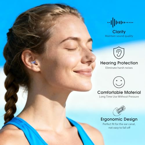 Ear Plugs for Concerts, 2 Pack High Fidelity Concert Ear Plugs with Acoustic Filter - NRR of 20-25dB Noise Reduction for Concert, Rave, Work, Musicians, Noisy Workplace Blue - view 3
