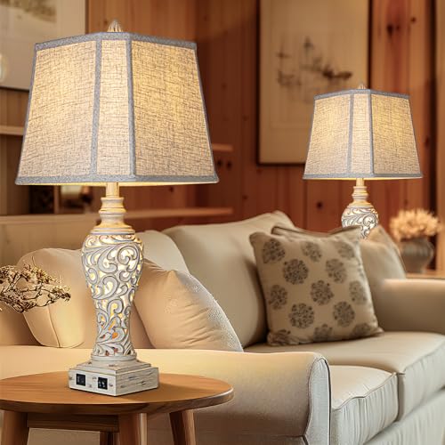 28.5" Table Lamps Set of 2 with Nightlight for Bedroom - view 6