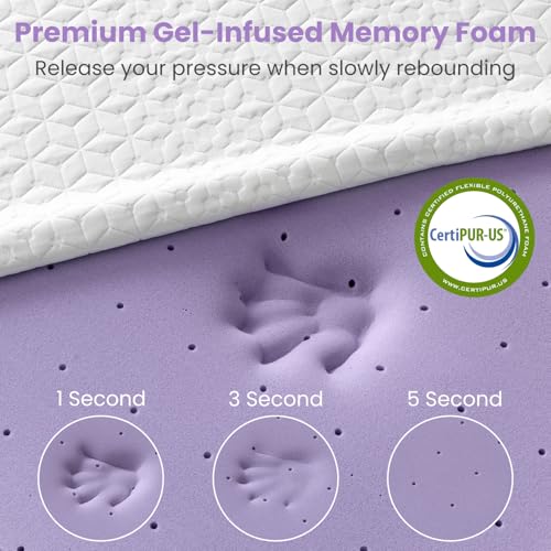 Firm King Size Mattress Topper, 3 Inch Gel Memory Foam, Dual Firmness High Density Cooling Foam Bed Pad with Removable Bamboo Cover for Back or Hip Pain, Pressure Relieve, 365-Night Trial, CertiPUR-US - view 3