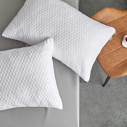 Shredded Memory Foam Bed Pillows for Sleeping King Size 2 Pack, with Washable Removable Hypoallergenic Sleep Pillow for Back and Side Sleeper - view 6