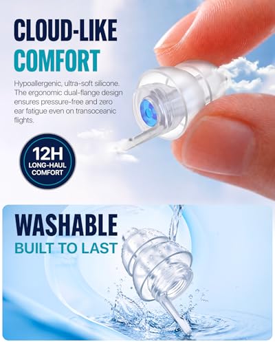 Airplane Ear Plugs Pressure Relief Earplugs 2 Pairs, Reusable - view 5