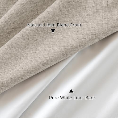 100% Blackout Linen Drapes Sliding Glass Door Curtains 102 Inch - view 3