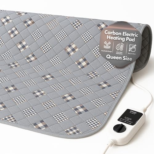 GML Bedding Heated Mattress Pad Toppers – Electric Bed Warmer with Smart Controller, Waterproof Quilted Layer, Adjustable Timer, Machine Washable, Dual Heat System for Comfortable Sleep, Queen 71x55